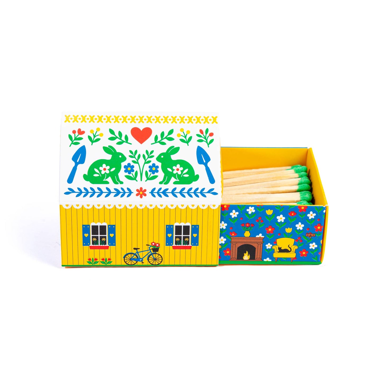 Swedish Dream® Tiny Living Yellow Matchbox Cottage-Löv Flowers