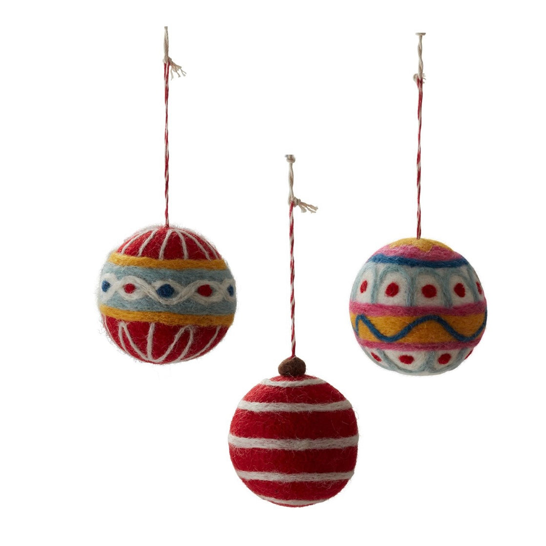 Hollee Felt Ornaments | Set of 3-Löv Flowers