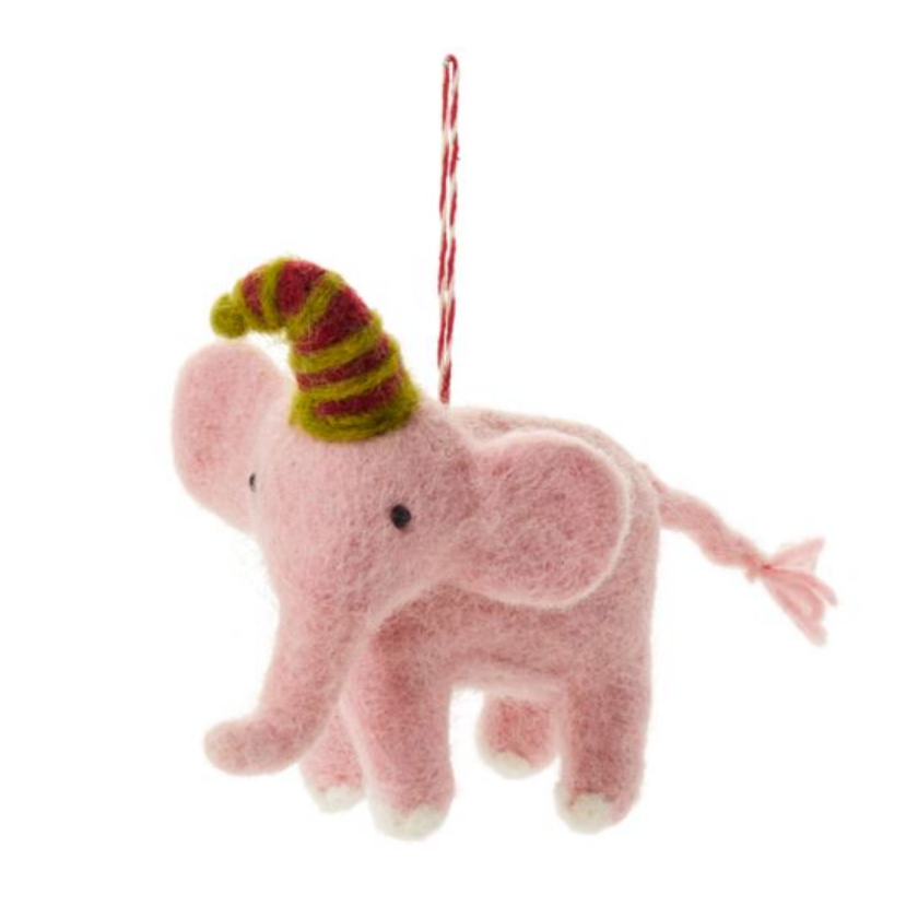 Pink Elephant Ornament-Löv Flowers