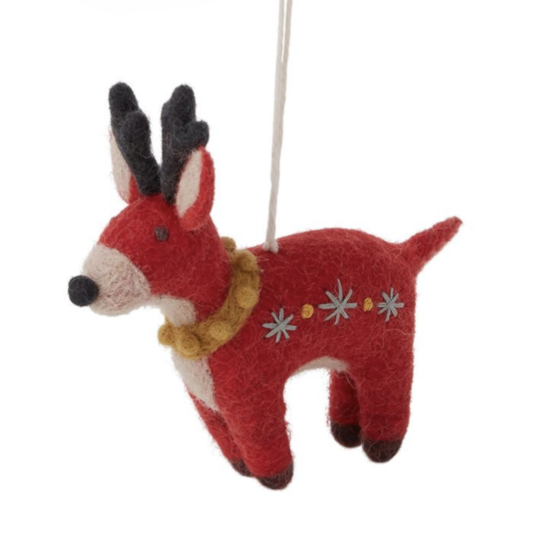 Be Merry Woodland Felt Ornaments-Löv Flowers