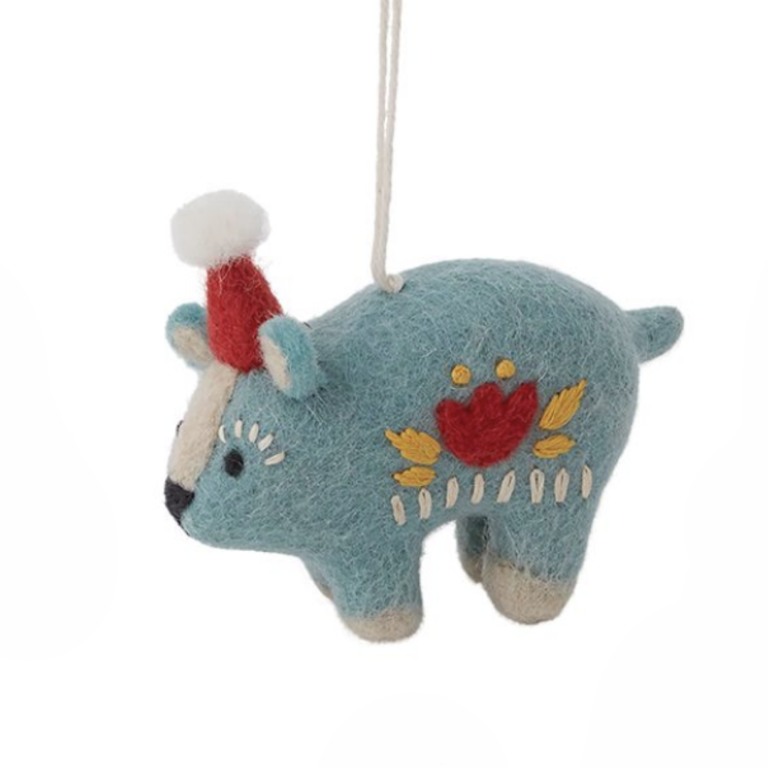 Be Merry Woodland Felt Ornaments-Löv Flowers