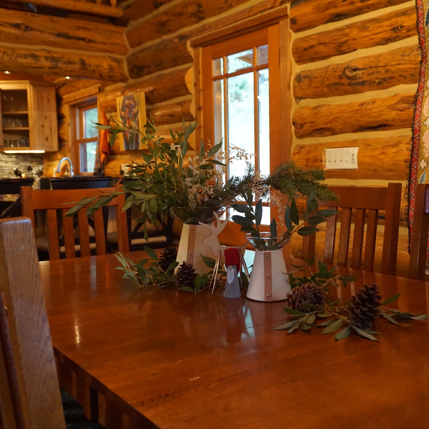 Holmen Vase | Natural Felt-Löv Flowers