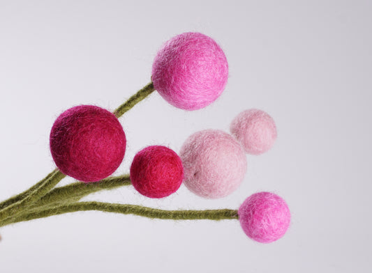 Felt Flower Balls | Pinks-Löv Flowers
