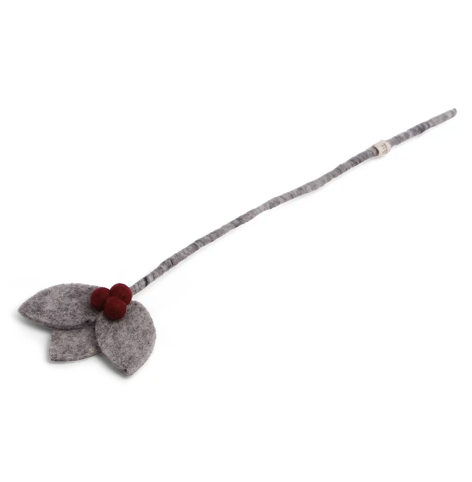 Felt Leaf & Berry Stems-Löv Flowers