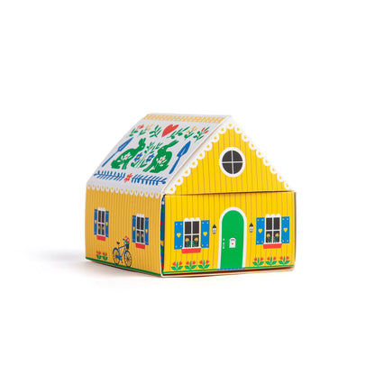 Swedish Dream® Tiny Living Yellow Matchbox Cottage-Löv Flowers