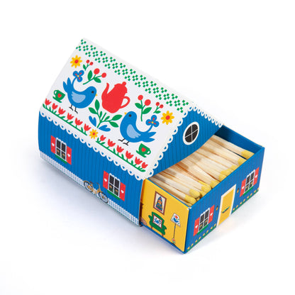 Swedish Dream® Tiny Living Blue Matchbox Cottage-Löv Flowers