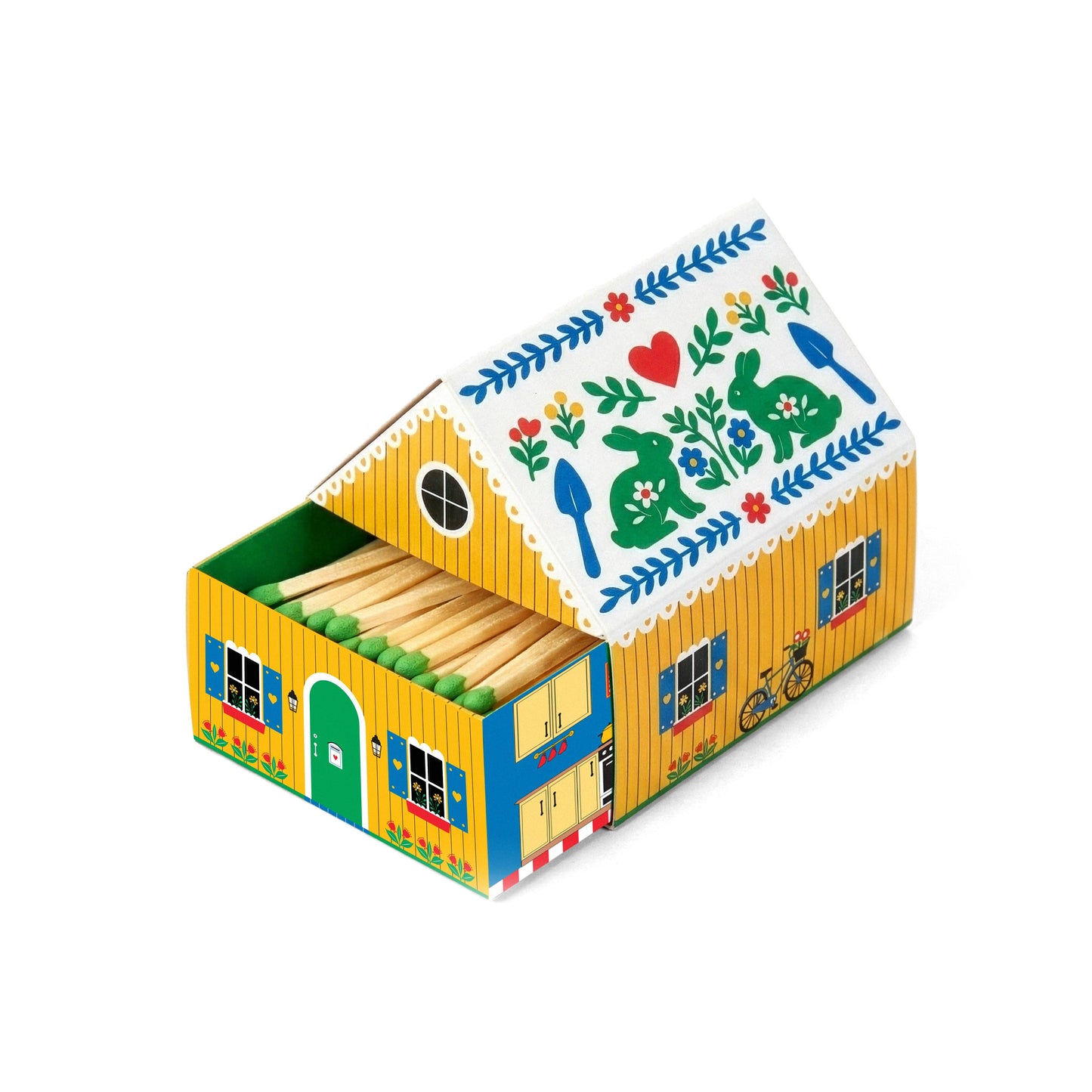 Swedish Dream® Tiny Living Yellow Matchbox Cottage-Löv Flowers