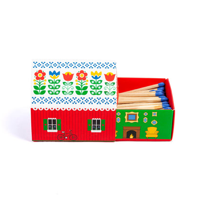 Swedish Dream® Tiny Living Red Matchbox Cottage-Löv Flowers