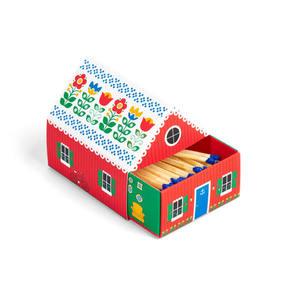 Swedish Dream® Tiny Living Red Matchbox Cottage-Löv Flowers