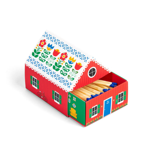 Swedish Dream® Tiny Living Red Matchbox Cottage-Löv Flowers
