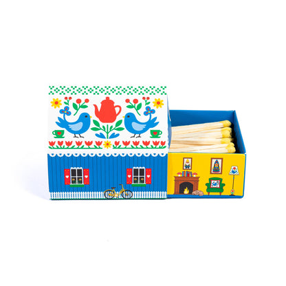 Swedish Dream® Tiny Living Blue Matchbox Cottage-Löv Flowers