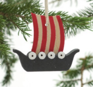 Wood ornaments | Viking Ship, Viking-Löv Flowers