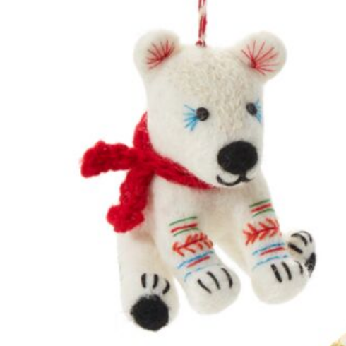 Fairisle Bear Ornament-Löv Flowers