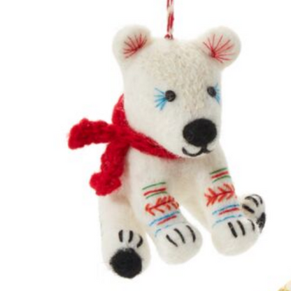 Fairisle Bear Ornament-Löv Flowers