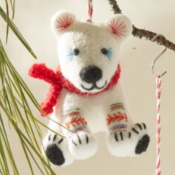 Fairisle Bear Ornament-Löv Flowers