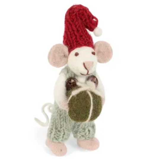 Felted Mice Ornaments-Löv Flowers