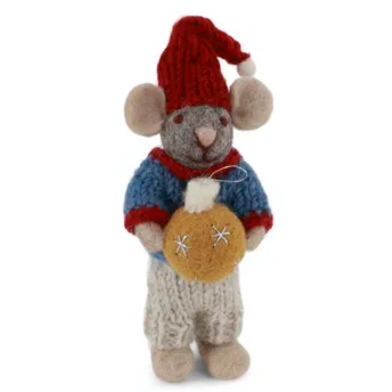 Felted Mice Ornaments-Löv Flowers