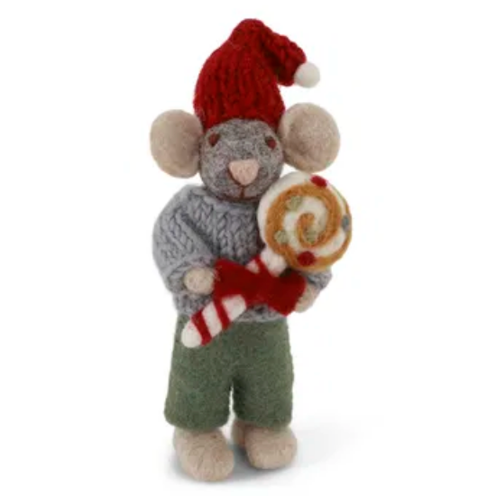 Felted Mice Ornaments-Löv Flowers