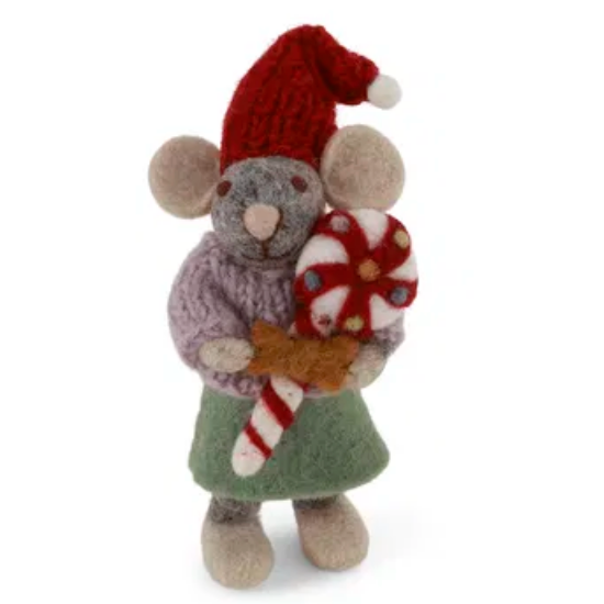 Felted Mice Ornaments-Löv Flowers