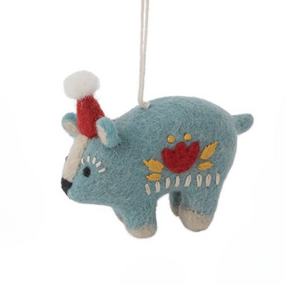 Be Merry Woodland Felt Ornaments-Löv Flowers