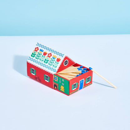 Swedish Dream® Tiny Living Red Matchbox Cottage-Löv Flowers