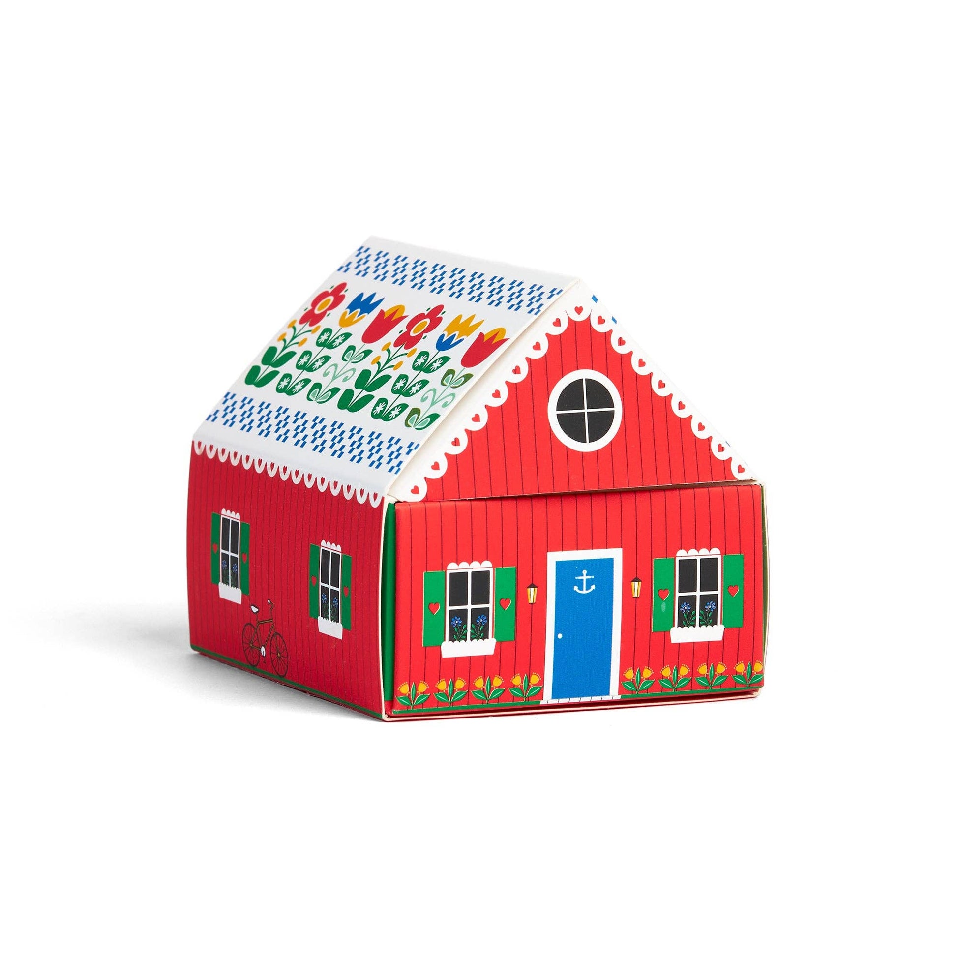 Swedish Dream® Tiny Living Red Matchbox Cottage-Löv Flowers
