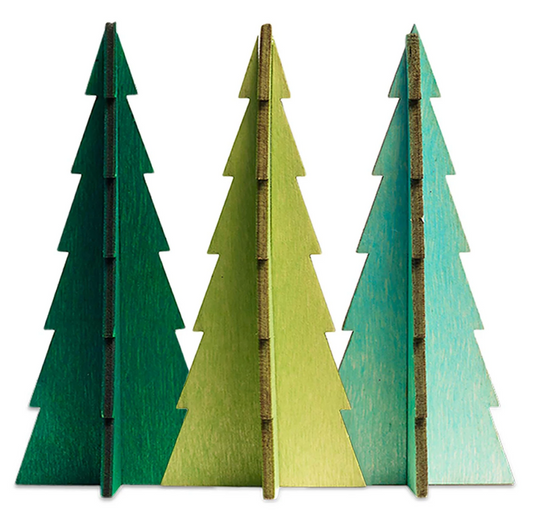 Tannenbaum Trees | (14 inches: Assorted Greens, set of 3)-Löv Flowers