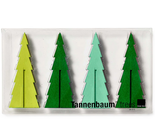 Tannenbaum trees (4.5 inches: Assorted Greens, set of 8)-Löv Flowers